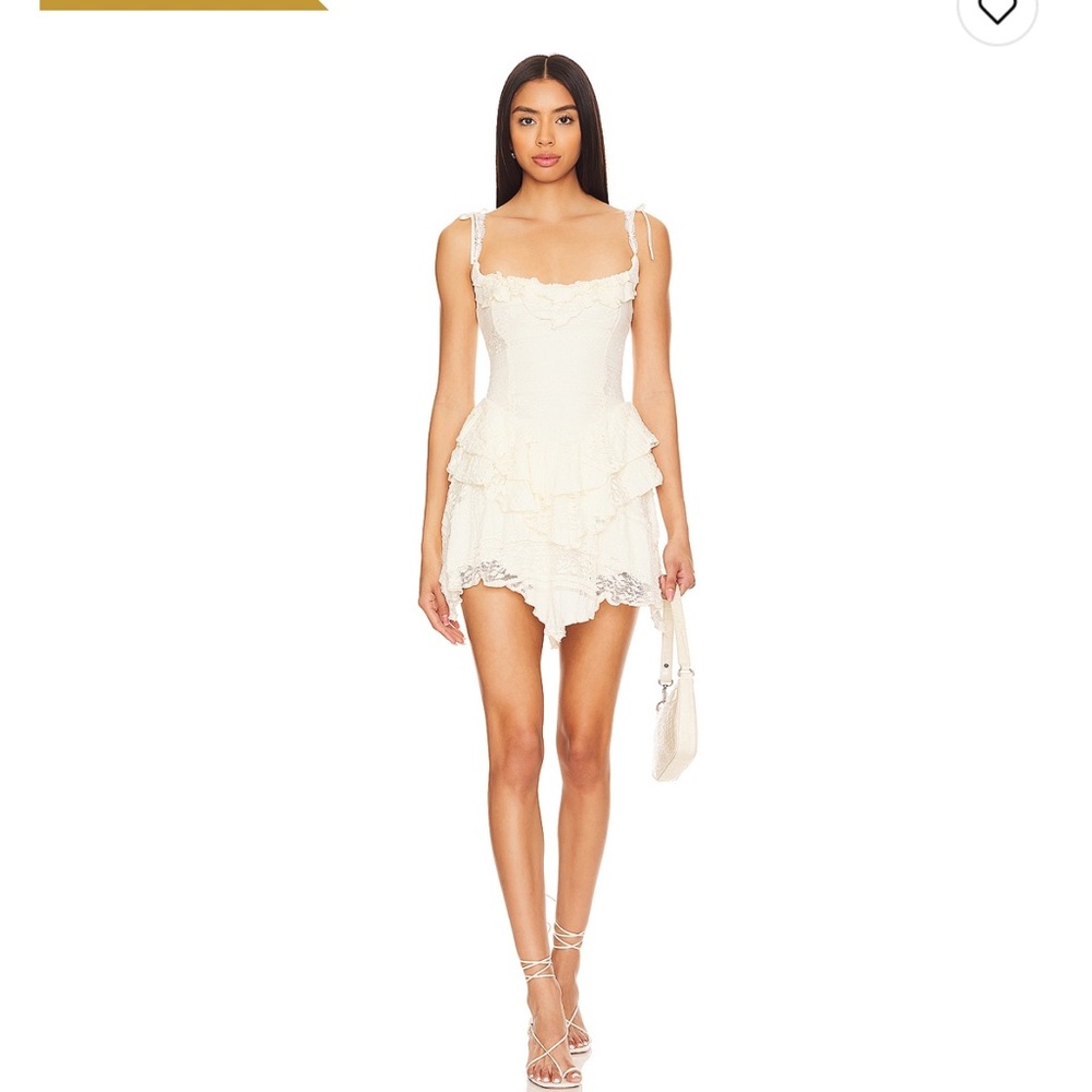 REVOLVE MAJORELLE Ivory Lace Mini Dress